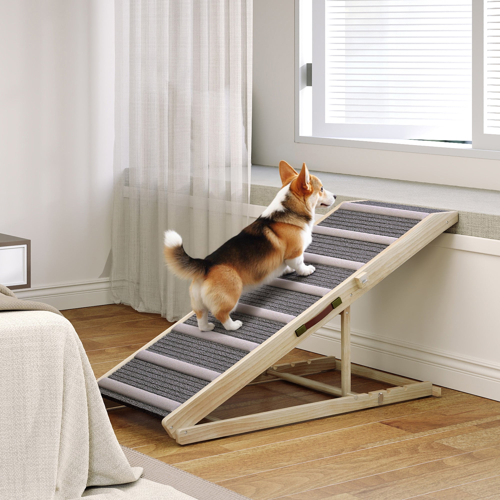 Dog Ramp for Couch, Foldable Pet Ramp for Small to Large Dog, 4 Adjustable Height from16" to 23.5"