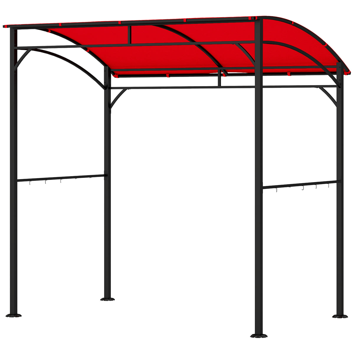 7' x 5' BBQ Grill Gazebo - Wine Red Steel Frame Canopy