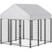 Outdoor Dog Kennel with Waterproof UV-Resistant Cover, 6' x 6' x 6'