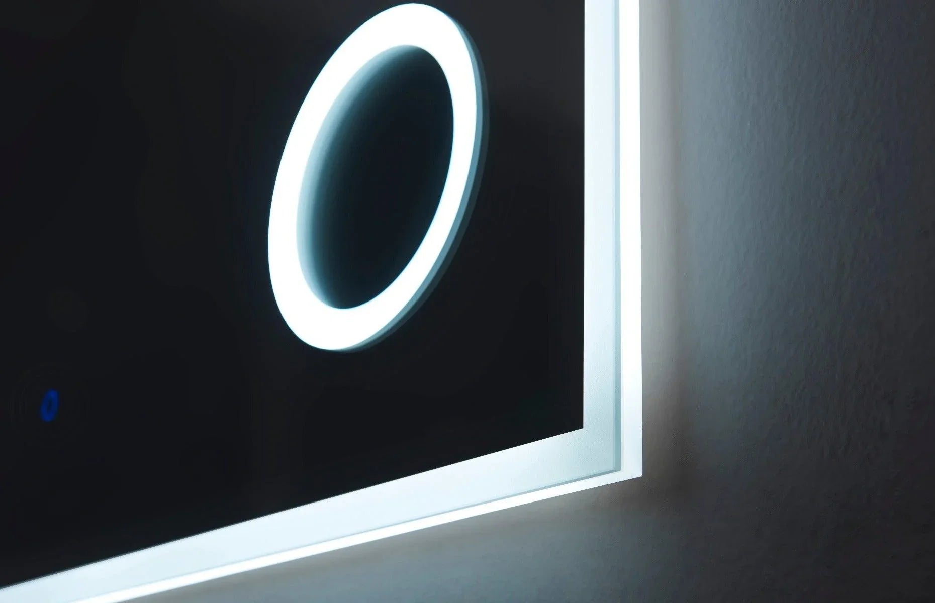 24" x 29.5" LED Bathroom Mirror with Built-in 3X Magnifying Mirror - Frameless Anti-Fog Smart Mirror with Dimming Control, Energy-Saving LED Lighting & Dual Mirror Design