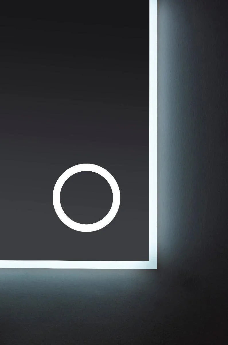 30" x 35.4" LED Bathroom Mirror with Built-in 3X Magnifying Mirror - Frameless Anti-Fog Smart Mirror with Dimming Control, Energy-Saving LED Lighting & Dual Mirror Design