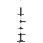 8.5ft Cat Climbing Tree 5-Tier Kitty Activity Center with Scratching Post  Dark Grey