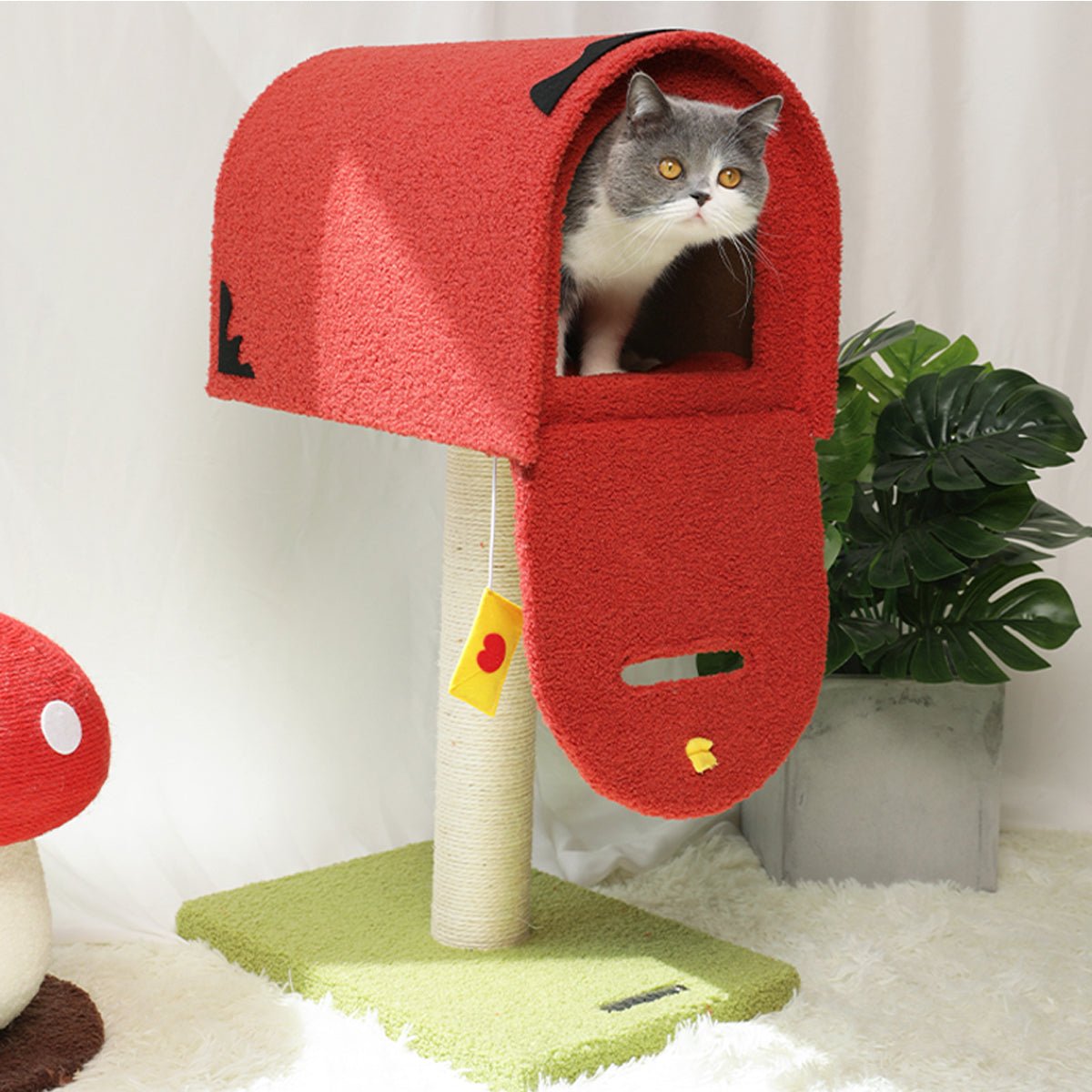 Mailbox Red Climbing Frame Cat Tree-Living-DECOROLALA