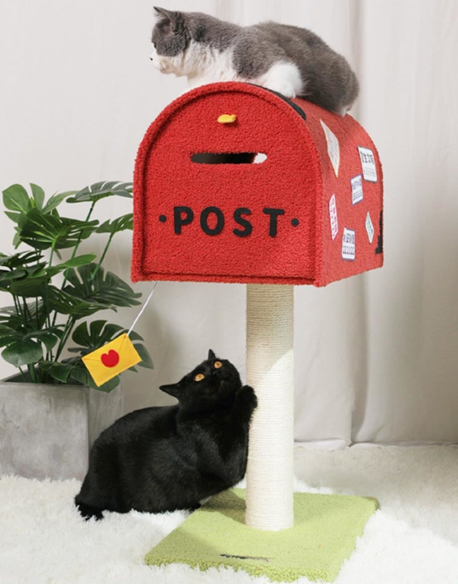Mailbox Red Climbing Frame Cat Tree-Living-DECOROLALA