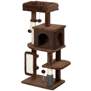 41 Inch Cat Tree with Scratching Posts, Cat Bed, Condo, Grooming Brush, Jumping Platforms, Toy Balls, Anti-tip Kit
