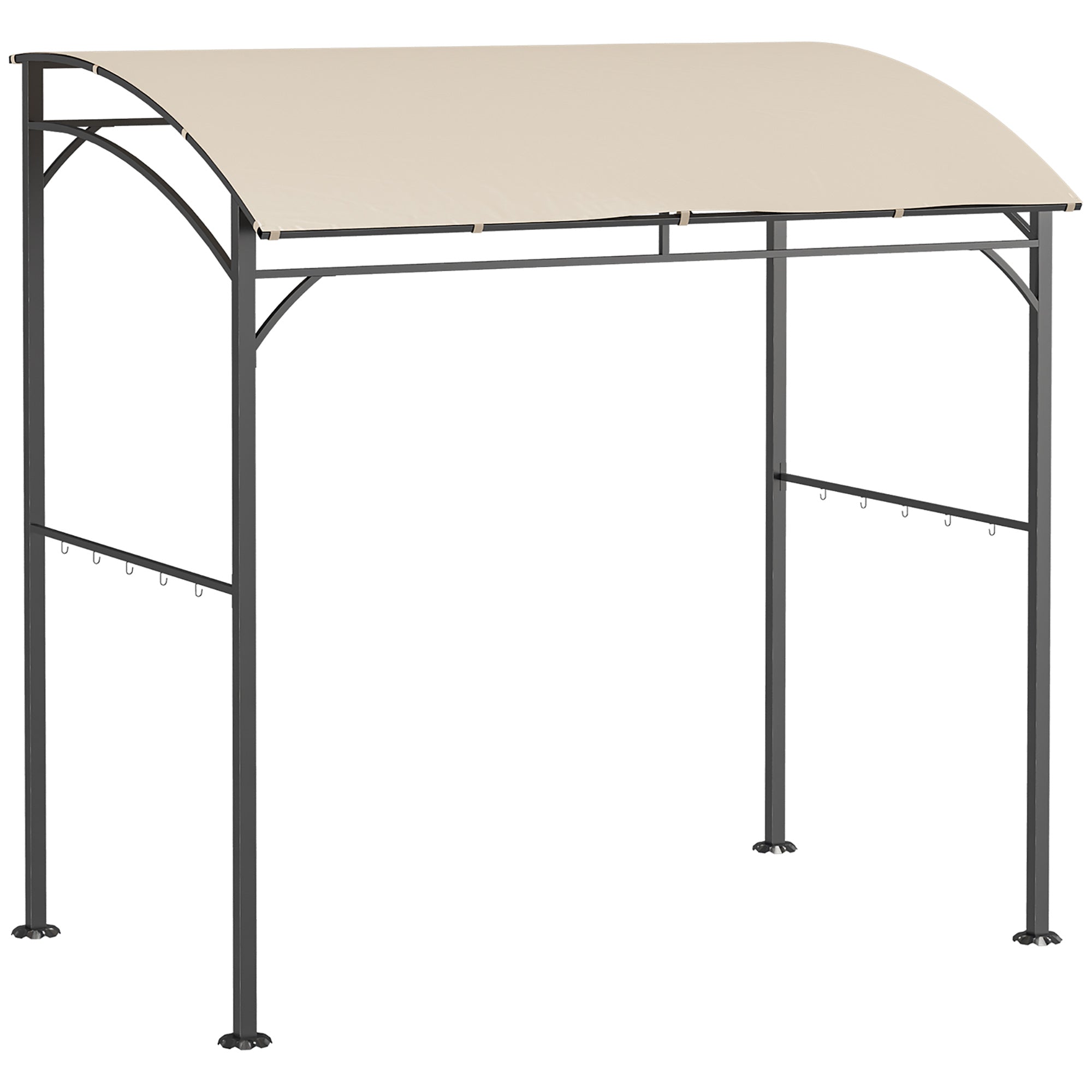 7' x 5' BBQ Grill Gazebo - Beige Steel Frame Canopy