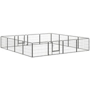 Parc à jeu robuste pour chiens, 16 panneaux, clôture pour animaux, parc d’exercice portable pour chiots, avec 2 portes à loquet verrouillable, pour une utilisation intérieure ou extérieure, hauteur de 23,5 pouces
