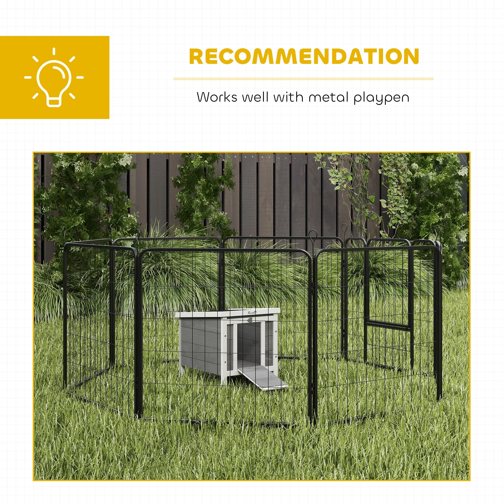 Wooden Rabbit Hutch, Bunny Cage with Waterproof & Openable Asphalt Roof, Outdoor Cat House Guinea Pig Cage Duck Shelter, Indoor Outdoor Use, 20" x 16.5" x 17", Grey