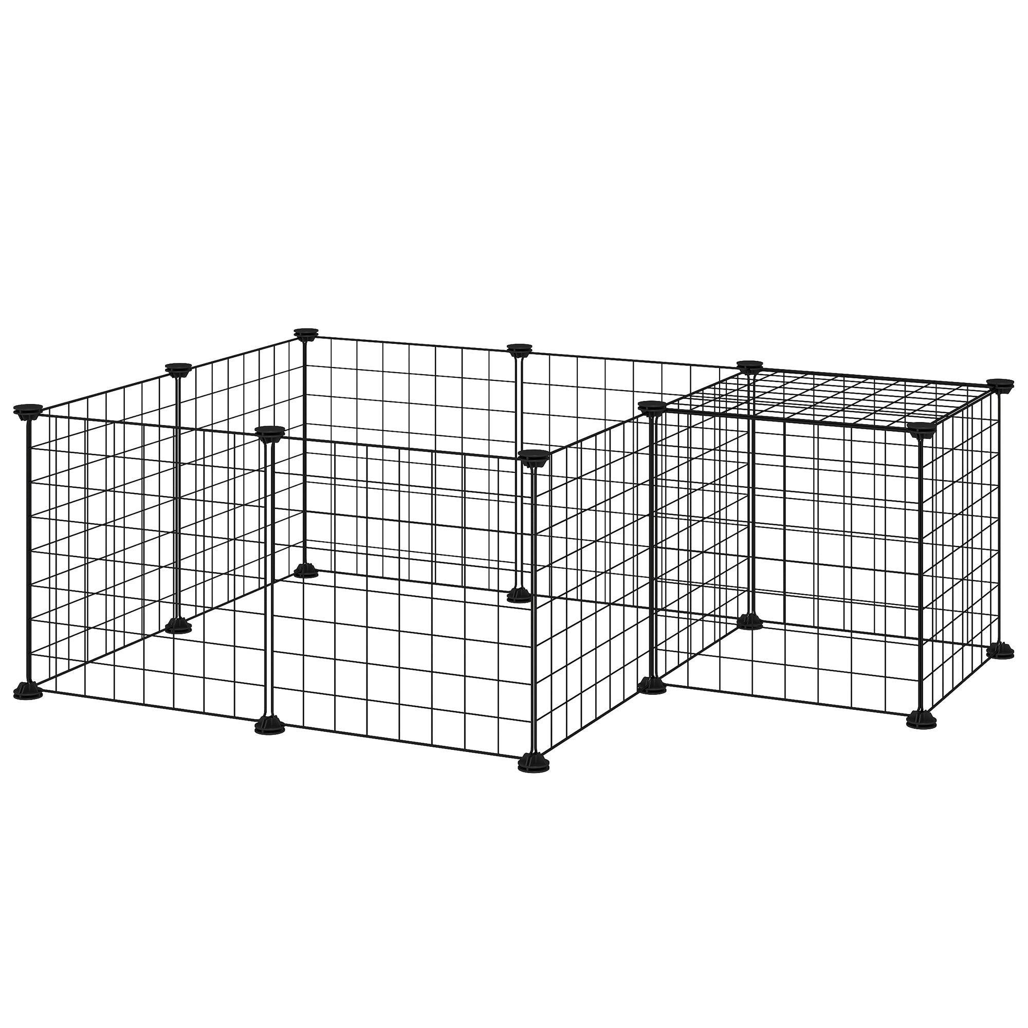Pet Playpen, DIY Cage House for Small Animals, Guinea Pigs, Hedgehogs, Black