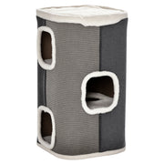 Maison pour chat d’intérieur à 4 niveaux, arbre à chat avec surface à griffer en sisal, coussin amovible, 16" x 16" x 29", gris