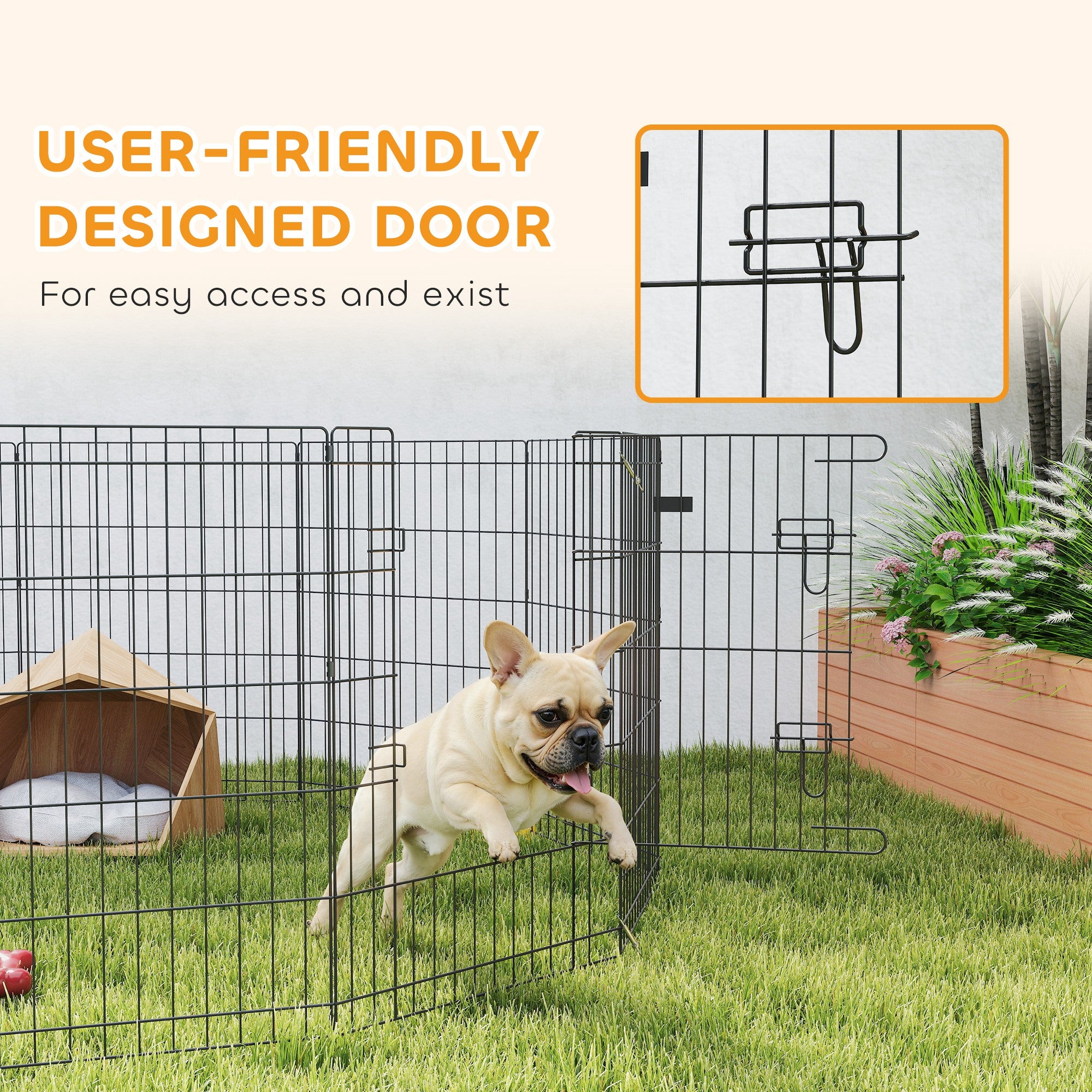 30inch Foldable Metal Exercise Pet Playpen Yard Dog Puppy Kennel Cage 12 Panel