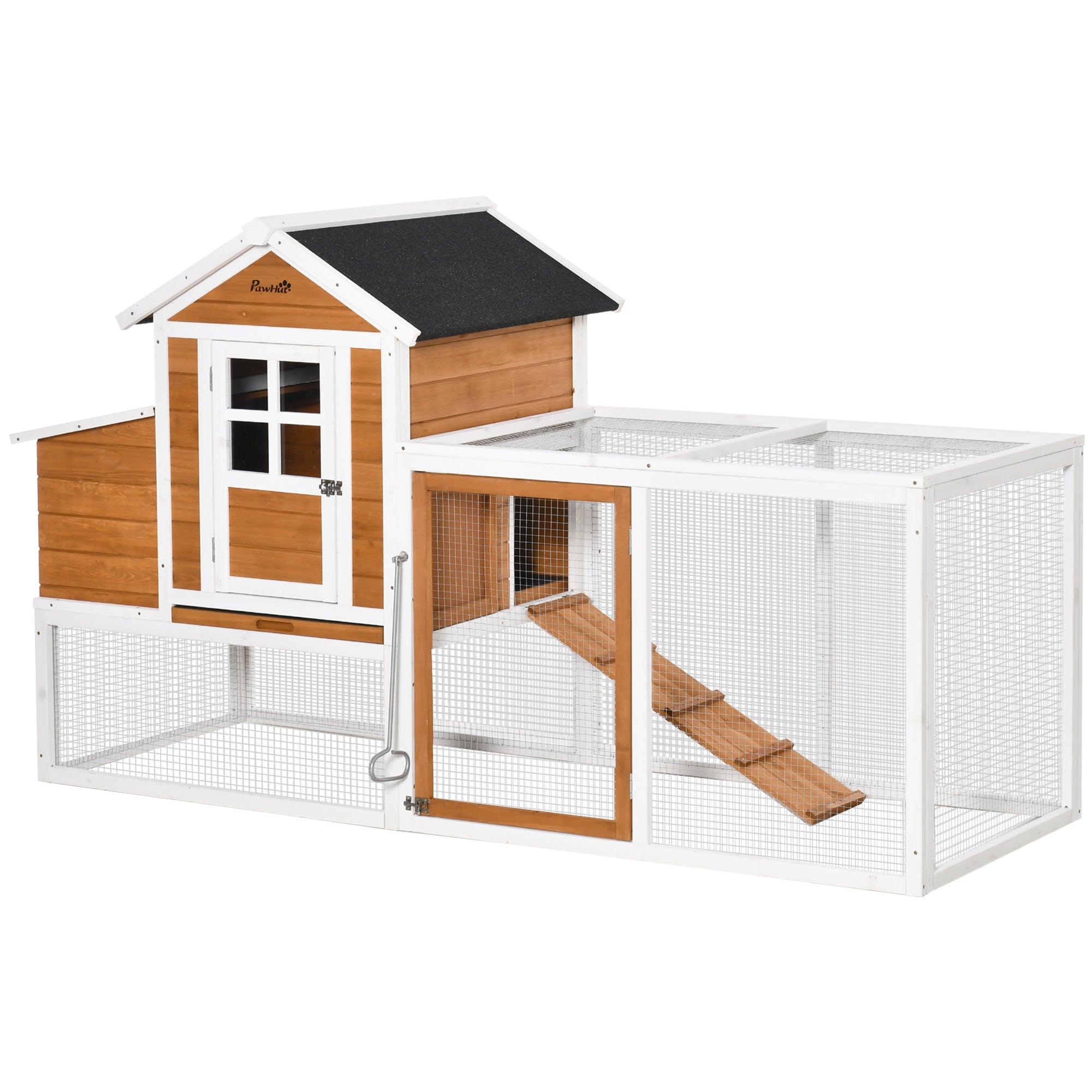 Poulailler imperméable de grande taille pour poules, avec nichoir, pour 2 à 4 poules, orange et blanc