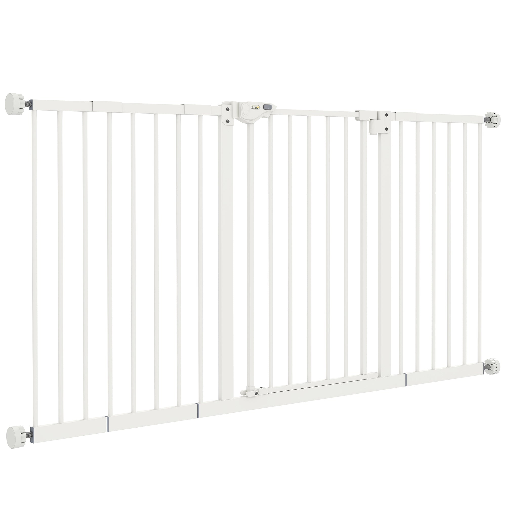 Barrière pour animaux de 30 pouces de hauteur avec porte, barrière pour chiens et séparation intérieure pour escaliers, avec kit d’extensions de 7", 8" et 12"