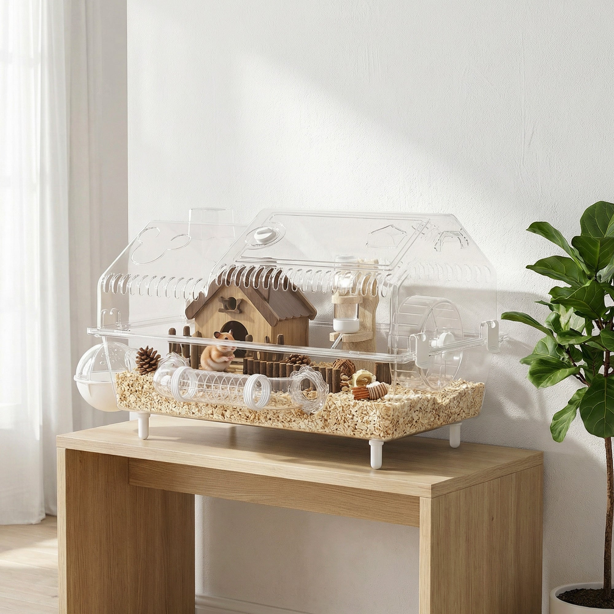 8 in 1 Hamster Cage with All Accessories for Dwarf Hamster, 21.5" x 11.8" x 12.6"