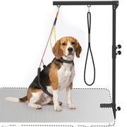 Dog Grooming Arm with Clamp Adjustable Foldable Dog Grooming 2 Loop Noose Small Medium Dogs 18.9" -32.3" Black