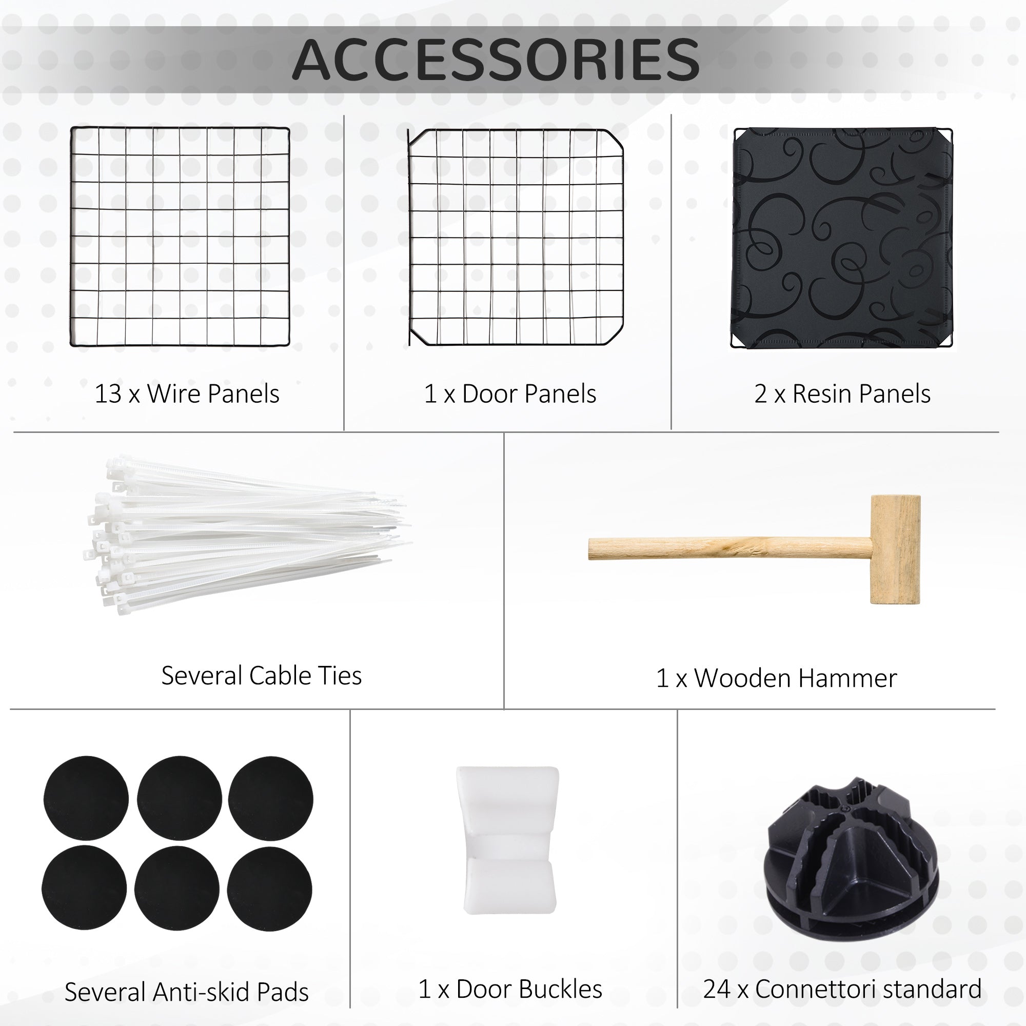 Cage pour petits animaux avec 16 panneaux, enclos portable pour animaux en fil métallique avec porte et pieds antidérapants, pour lapins et cochons d’Inde