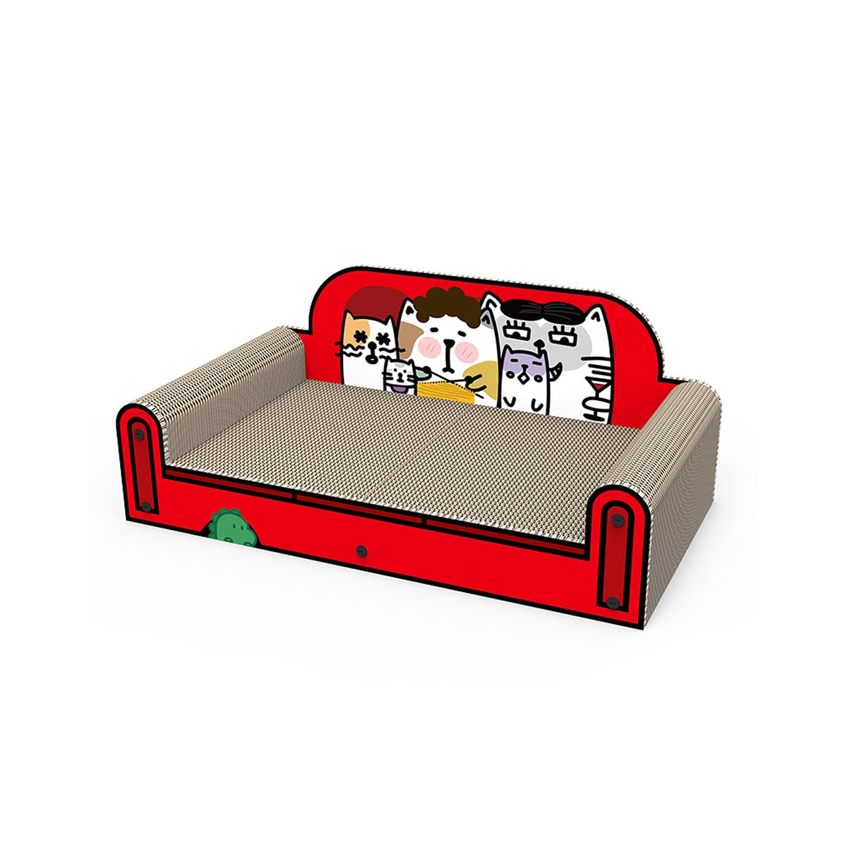 One Family Red Large Sofa Cat Scratching Board-Living-DECOROLALA