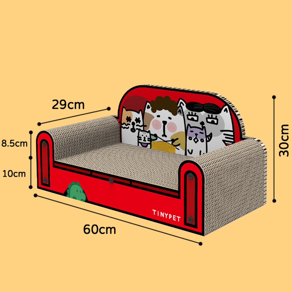 One Family Red Small Sofa Cat Scratching Board-Living-DECOROLALA