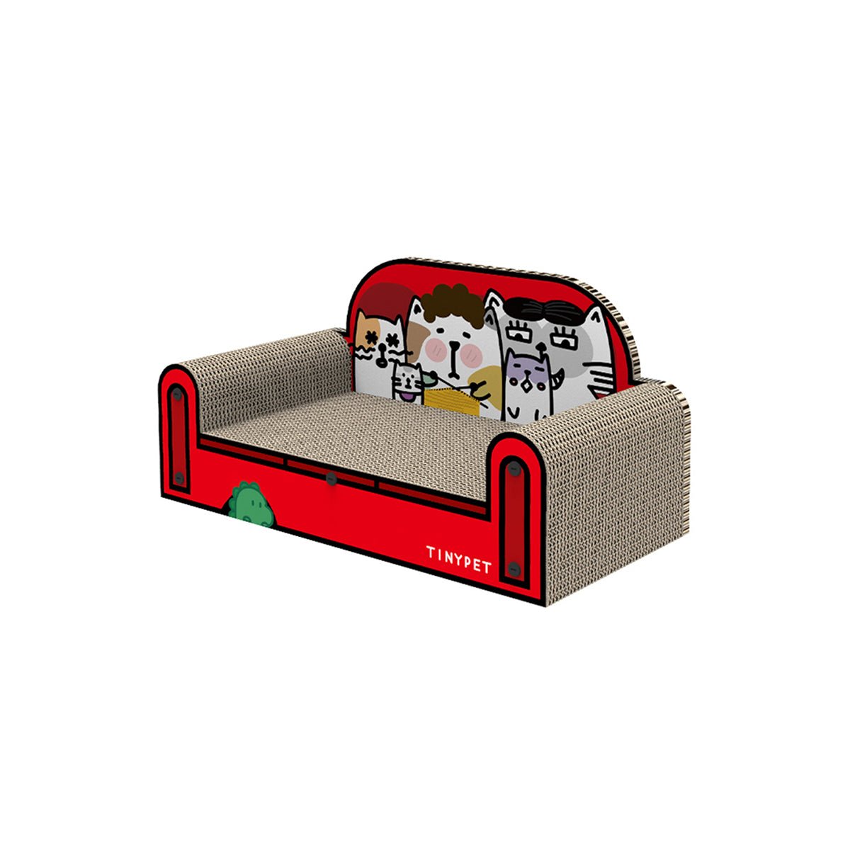 One Family Red Small Sofa Cat Scratching Board-Living-DECOROLALA