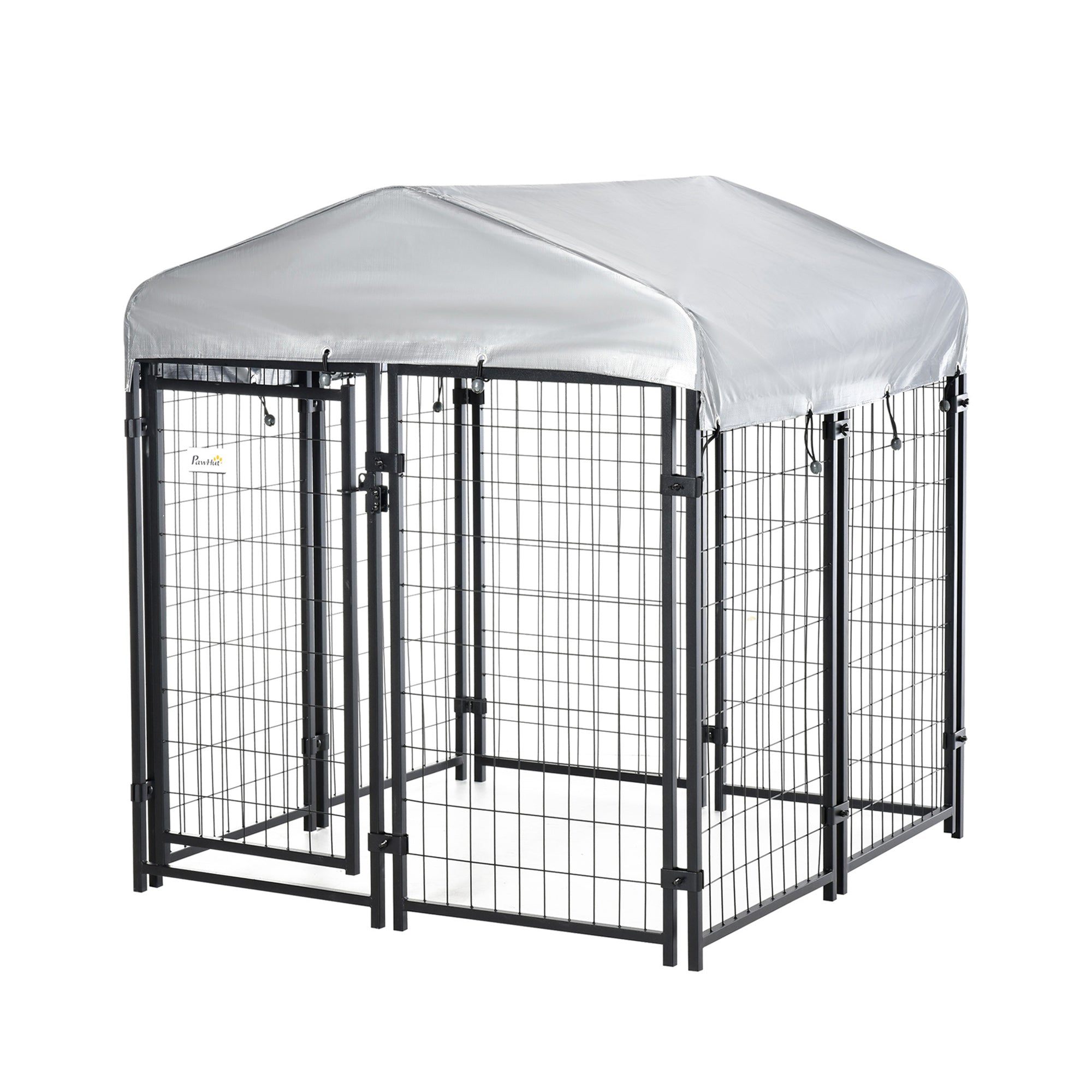 Chenil extérieur pour chien avec couverture étanche résistante aux UV, 4 x 4 x 4,5 pi
