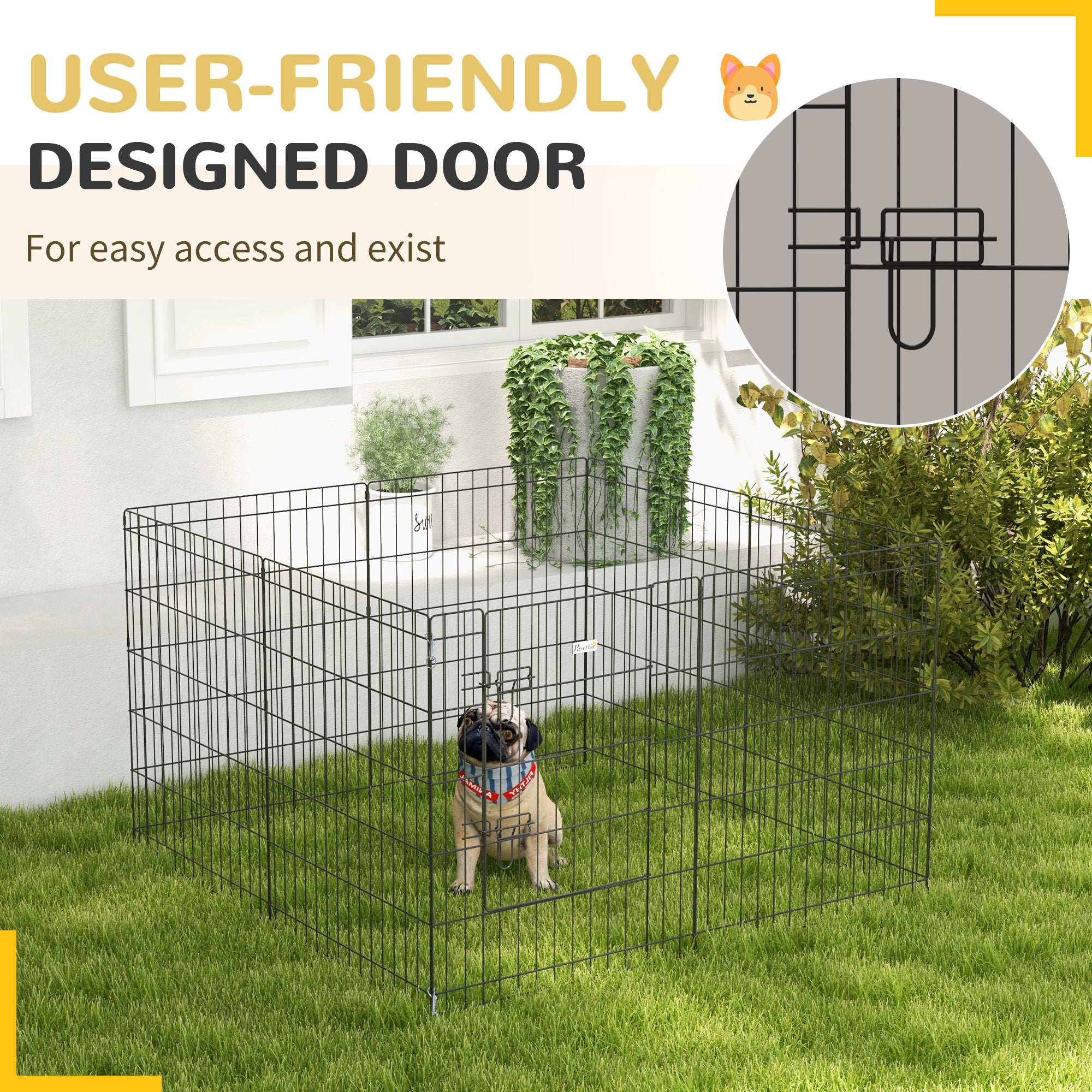 30inch Foldable Metal Exercise Pet Playpen Yard Dog Puppy Kennel Cage 8 Panel