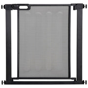 Barrière métallique pour animaux de 29.5"-32.3", avec porte à fermeture automatique, double verrouillage, barrière pour chiens pour portes, escaliers et couloirs, intérieur/extérieur, noire