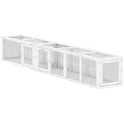 Cat Tunnel, Outdoor Cat Enclosure with Combinable Design, 8 Doors, 98" Kitty Toys for House, Window, Cage, White