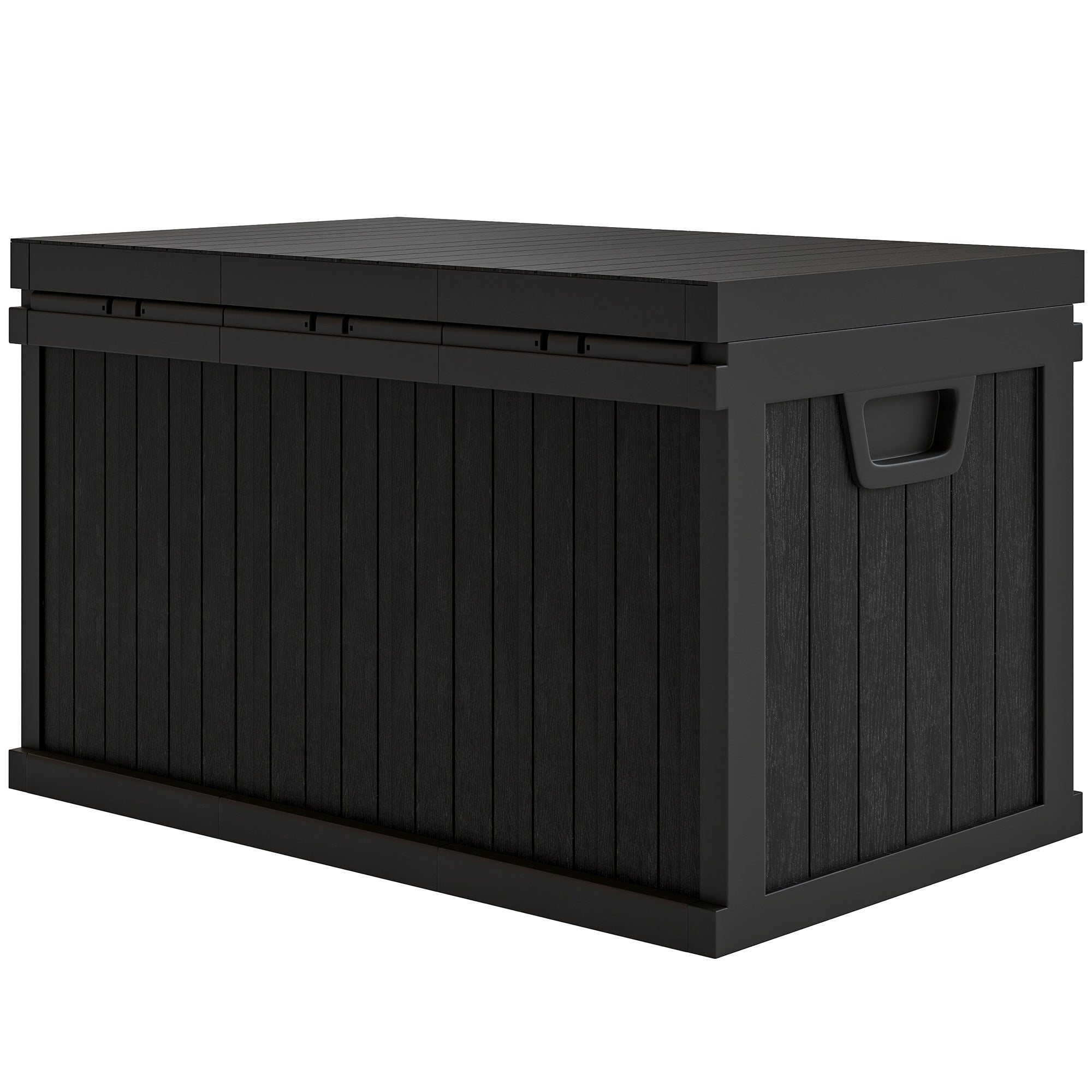 Coffre de rangement extérieur en résine étanche de 70 gallons – Noir
