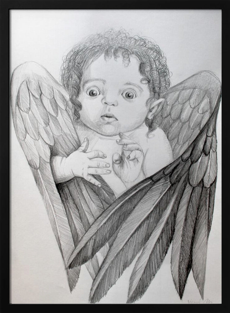 Wall art Surprised Little Cherub-canvas-DECOROLALA