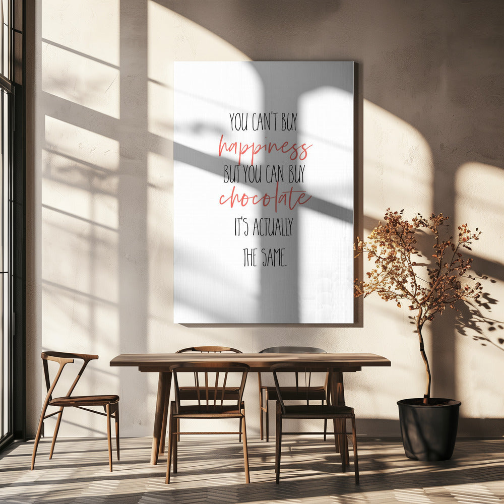 Wall art YOU CAN’T BUY HAPPINESS – BUT CHOCOLATE-canvas-DECOROLALA