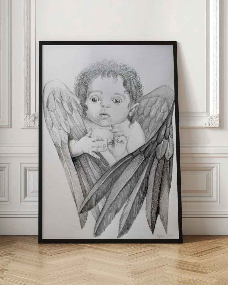 Wall art Surprised Little Cherub-canvas-DECOROLALA