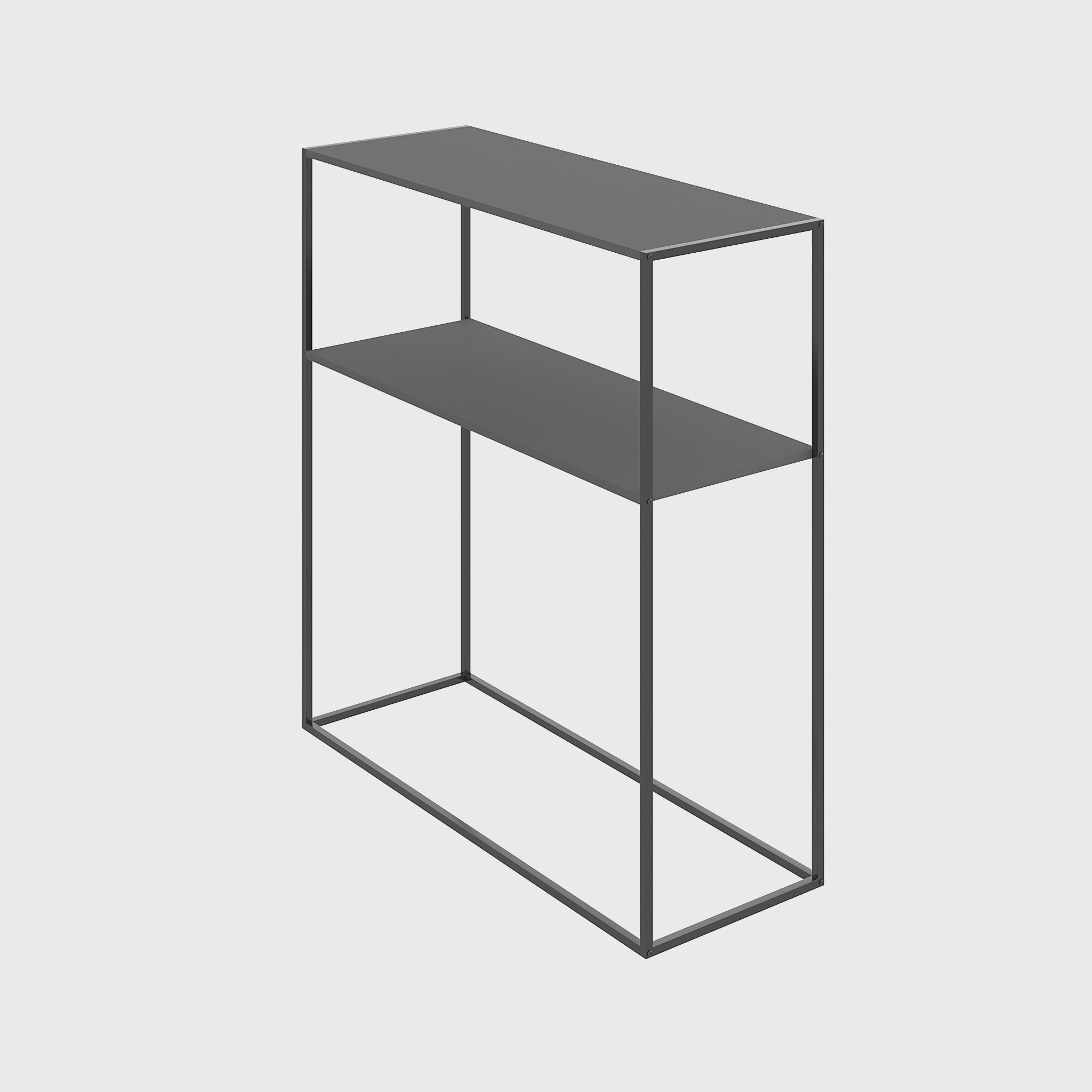 Charger la vidéo : TABLE CONSOLE MÉTAL 28" NOIR 2 NIVEAUX