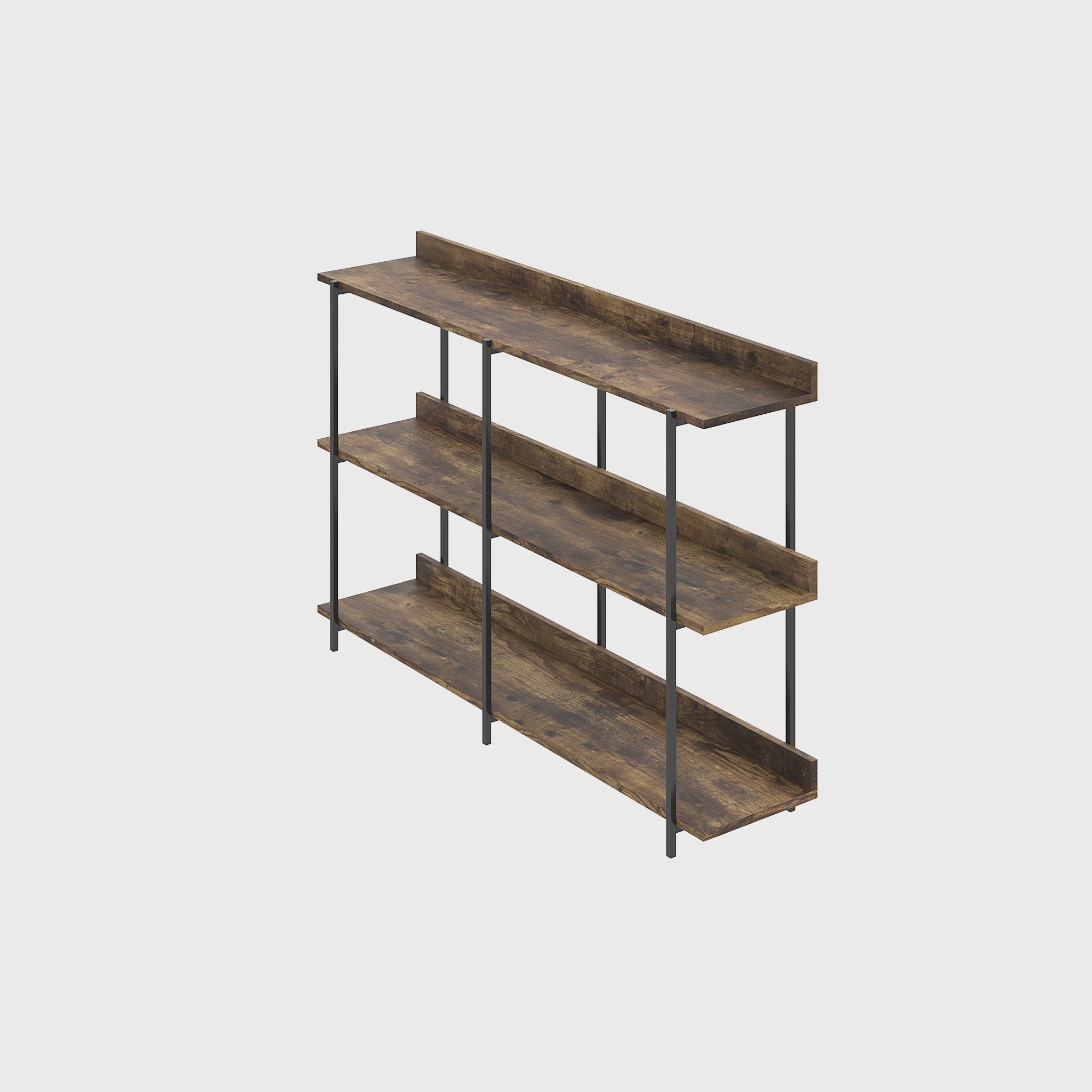 Charger la vidéo : TABLE CONSOLE 34L EN BOIS RÉCUPÉRÉ 3 ÉTAGÈRES MÉTAL NOIR