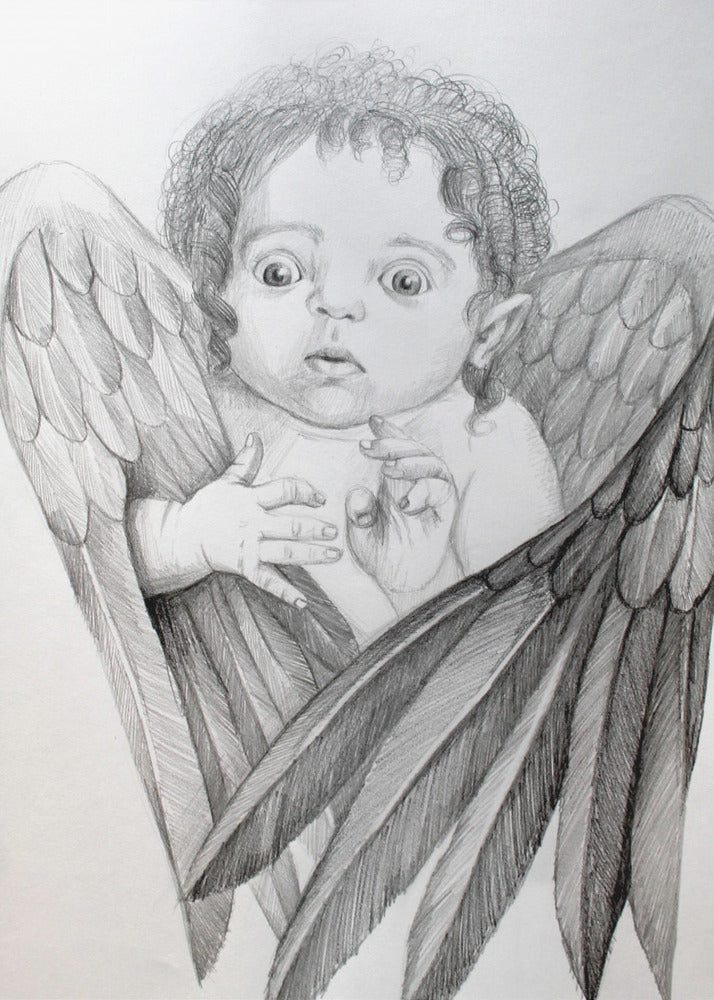 Wall art Surprised Little Cherub-canvas-DECOROLALA