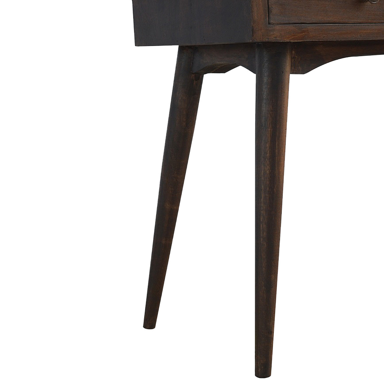 Solid Mango Wood 2-Drawer Console Table - Walnut Finish