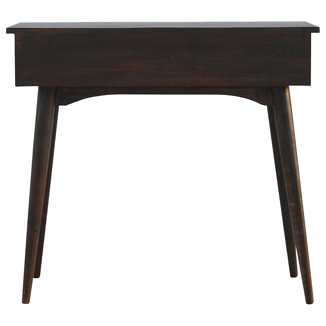 Solid Mango Wood 2-Drawer Console Table - Walnut Finish