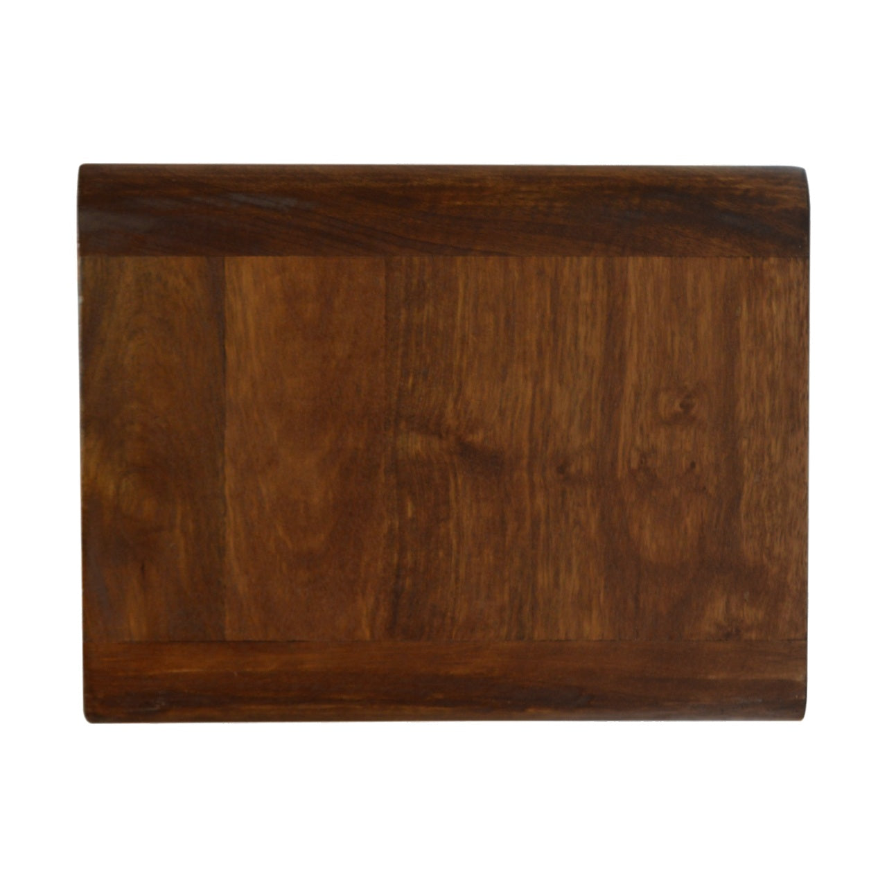 Floating Curved Chestnut Nightstand - Solid Mango Wood 2-Drawer