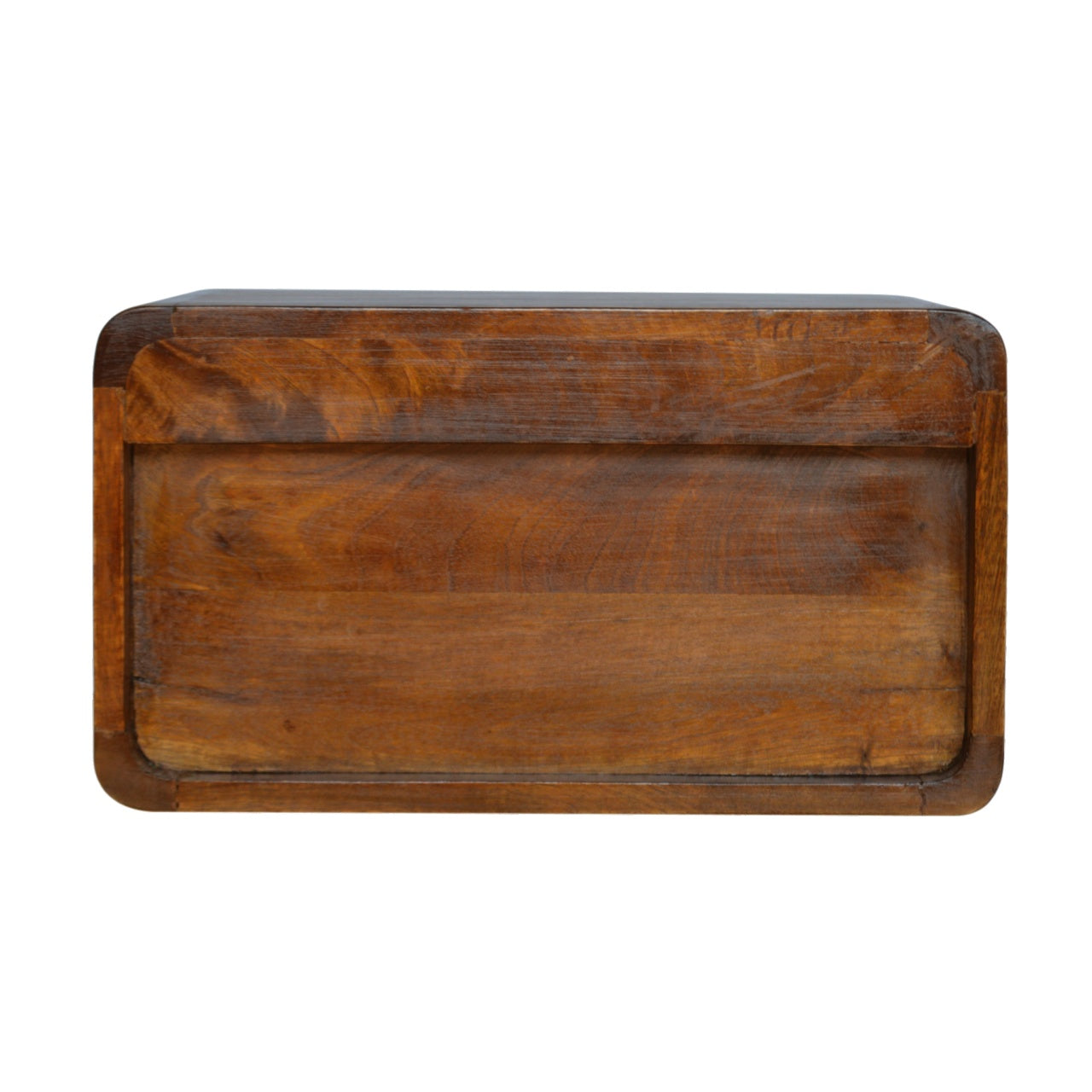 Chestnut Curve Floating Nightstand - Solid Mango Wood 1 Drawer
