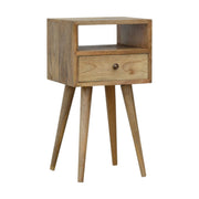 Mini Oak-ish Nightstand - Solid Mango Wood with Drawer