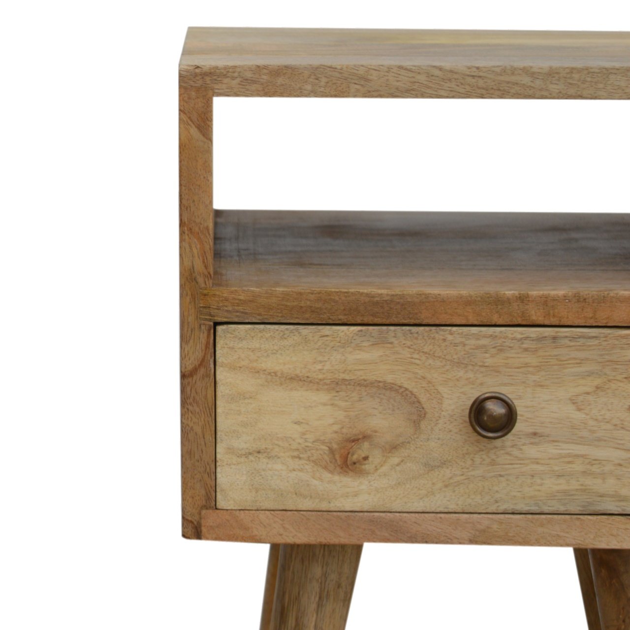 Mini Oak-ish Nightstand - Solid Mango Wood with Drawer