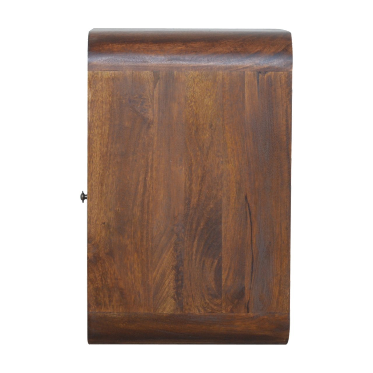 Chestnut Solid Mango Wood Nightstand with 1 Drawer and 2 Slots