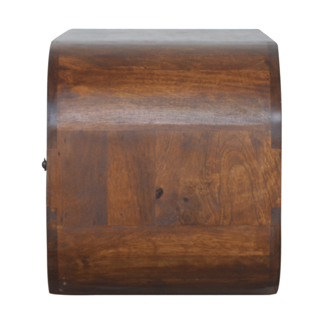 Chestnut Curved Mango Wood Media Unit with 2 Drawers