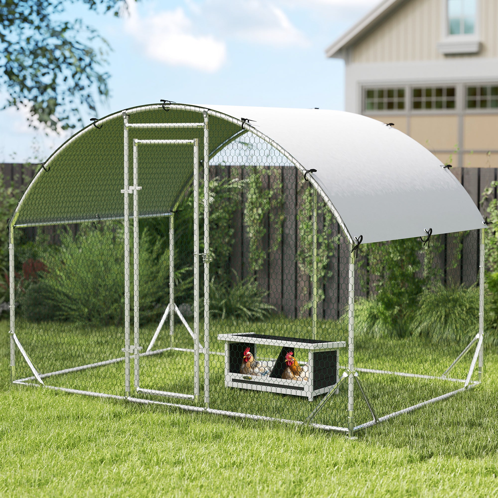Nesting Boxes for Chickens, Chicken Coop Accessories with Asphalt Roof for Indoor Outdoor Use, Up to 2 Hens