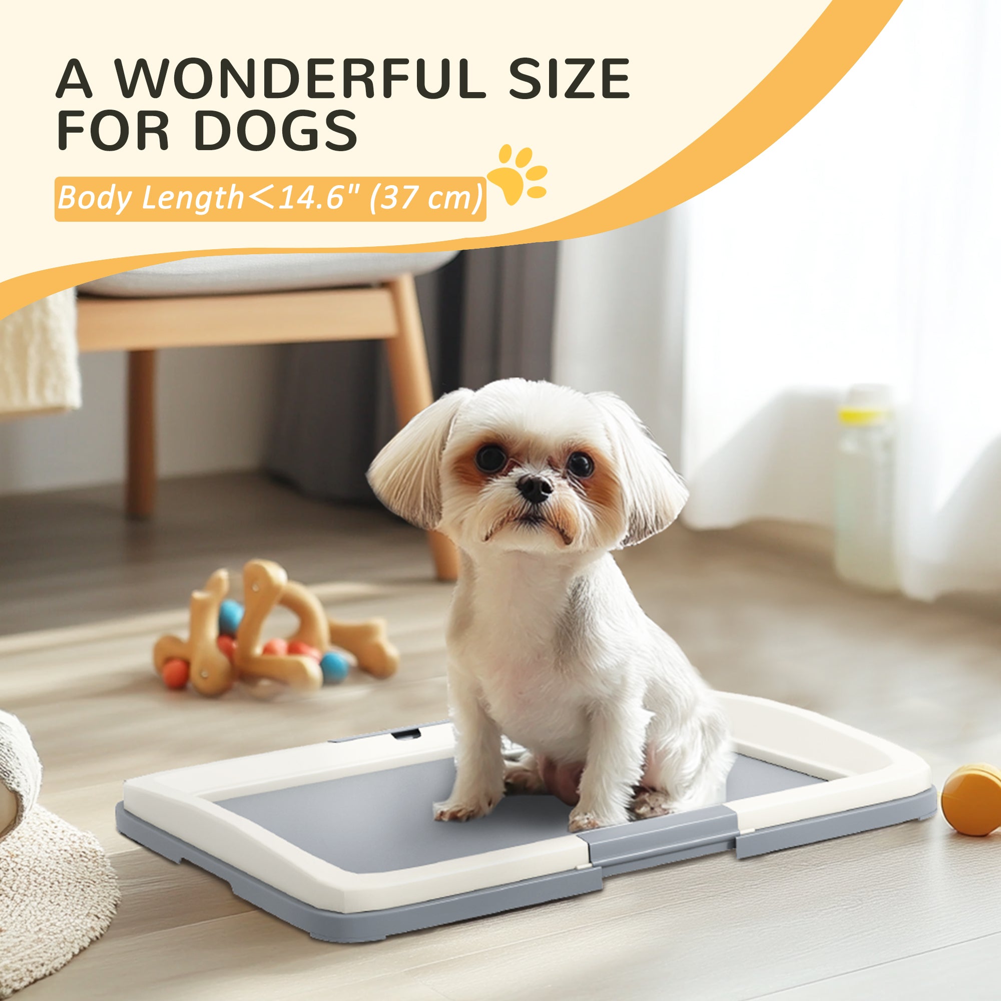 25" x 19" Pee Pad Holder, Dog Potty Tray for Indoor Outdoor, Easy to Clean Dog Training Toilet Pee Pad Tray, Grey