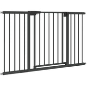 Baby Gate, Pet Safety Gate Pressure Fit, 30"-51" Wide with Two-Way Open, Auto-Close for Stair, Doorways, Hallways, Black