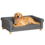 Canapé moderne pour animal de compagnie, pour chat ou chien moyen à grand, avec coussin d’assise amovible, gris foncé
