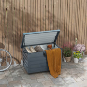 78 Gallon Steel Outdoor Storage Box with Wheels - Dark Grey