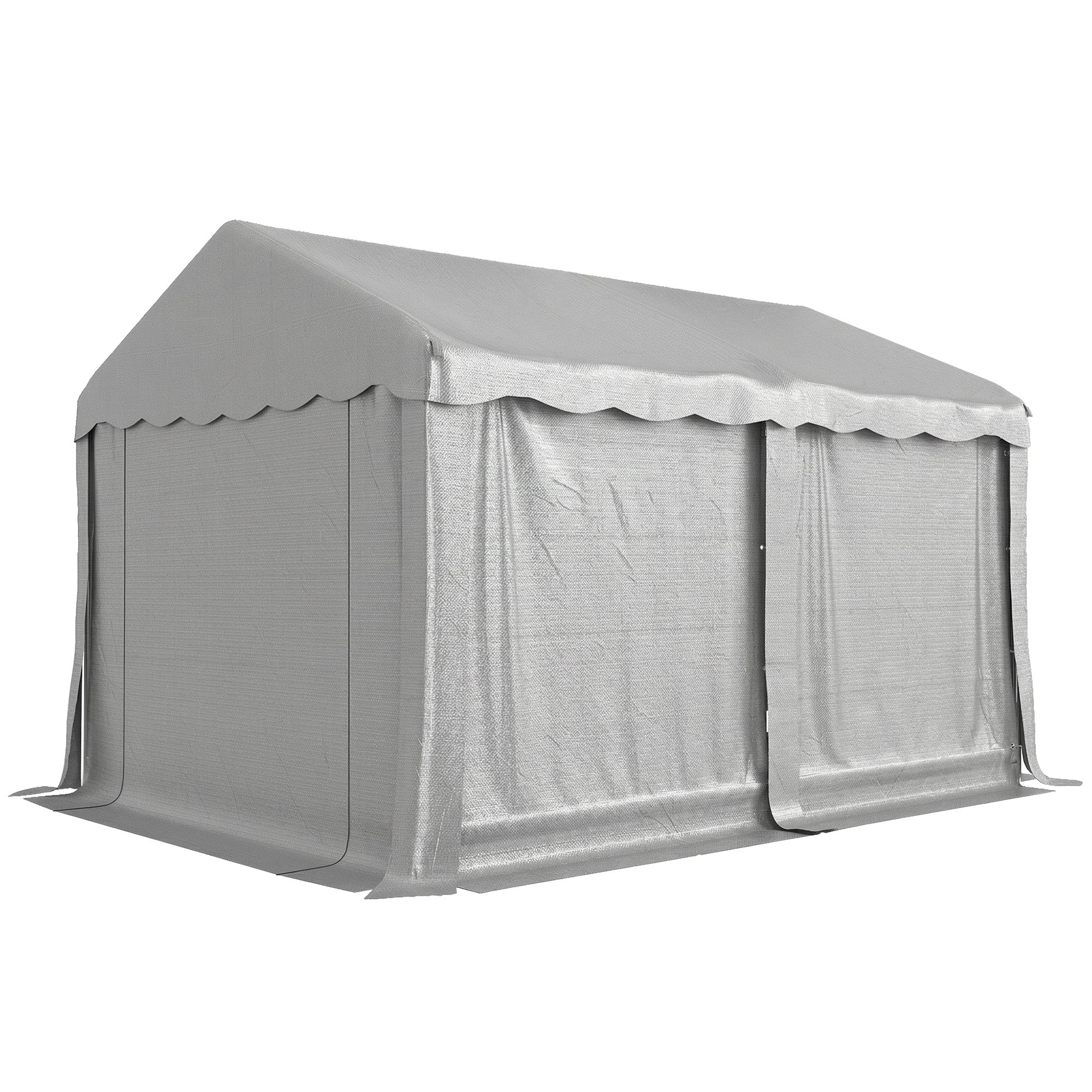 13' x 10' Portable Storage Shed Tent - Light Grey PE Fabric