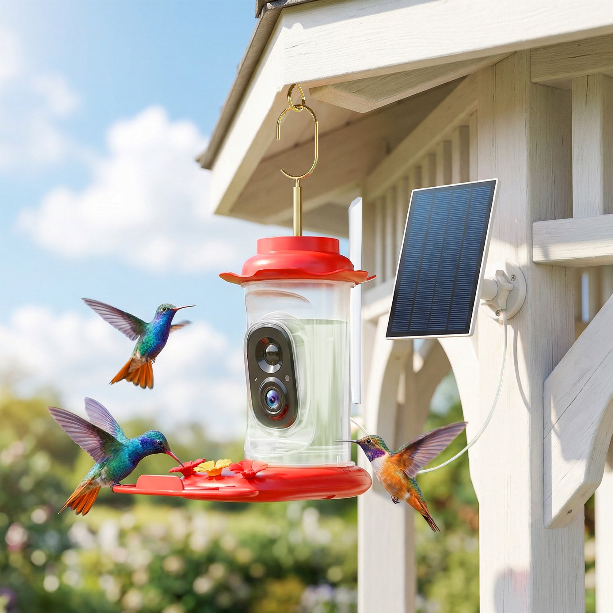 Smart Bird Feeder with Camera, AI Identify 16000 Birds, 2K HD Live Video, 3W Solar, Instant Arrival Alerts