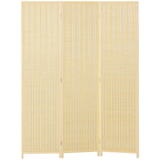 Woven Bamboo Room Divider, 3 Panel Folding Indoor Privacy Screens for Home Office, Natural Wood